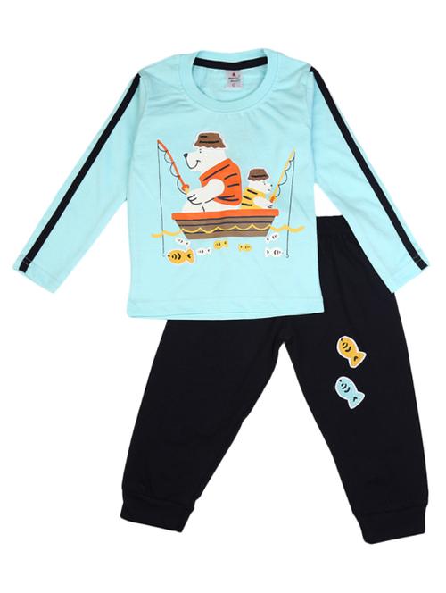 blue cotton twin set - 18910083 - Very Small Image - 1