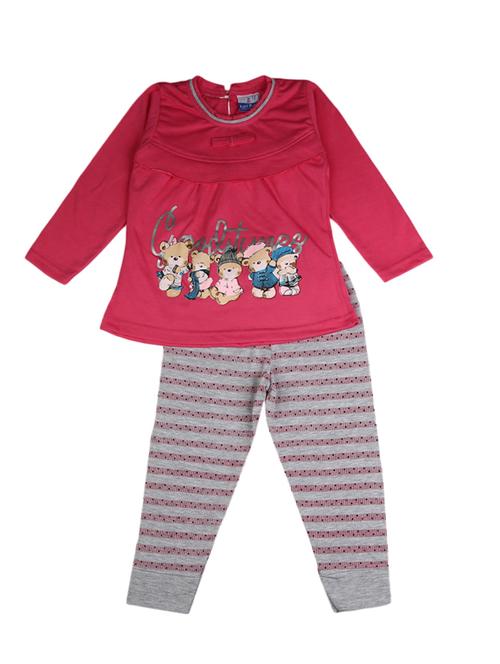 pink cotton twin set - 18910096 - Very Small Image - 1