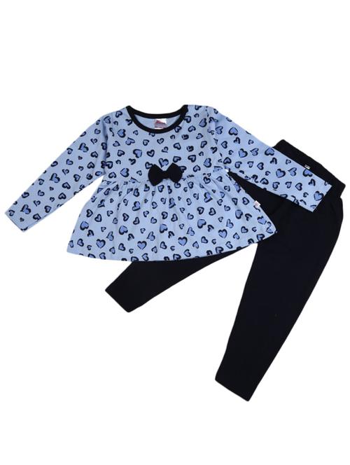 blue & black cotton twin set - 18910103 - Very Small Image - 1