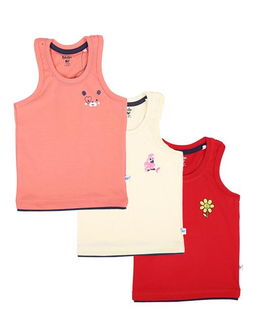 pack of 3- multi colored cotton vest - 18913085 - Very Small Image - 1