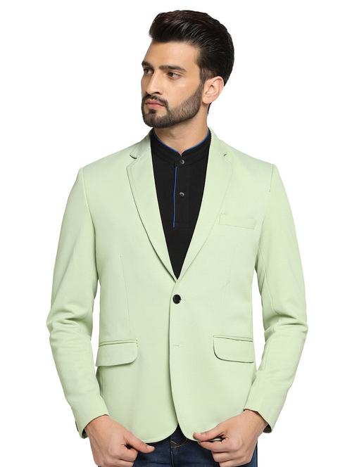 men green solid blazer - 18913106 - Very Small Image - 1