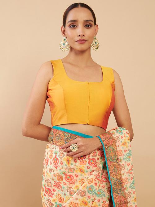 mustard solid blouse - 18929591 - Very Small Image - 1