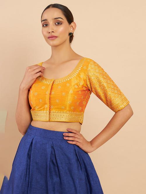 yellow embroidered blouse - 18929690 - Very Small Image - 1