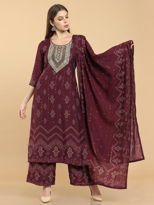 red kurta salwar set - 18931168 - Very Small Image - 1