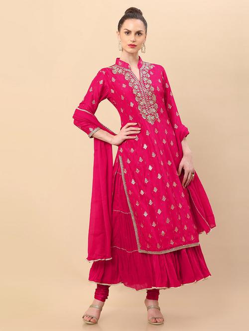 red zari work suit set - 18931583 - Very Small Image - 1