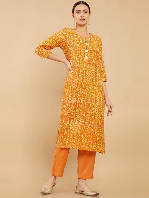yellow batik suit set - 18931673 - Very Small Image - 1