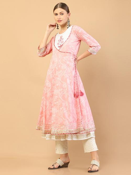 multi coloured printed kurta pant set - 18932028 - Very Small Image - 1