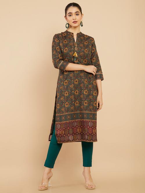 women's straight kurta - 18932361 - Very Small Image - 1