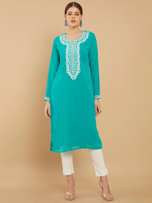 women's straight kurta - 18932652 - Very Small Image - 1