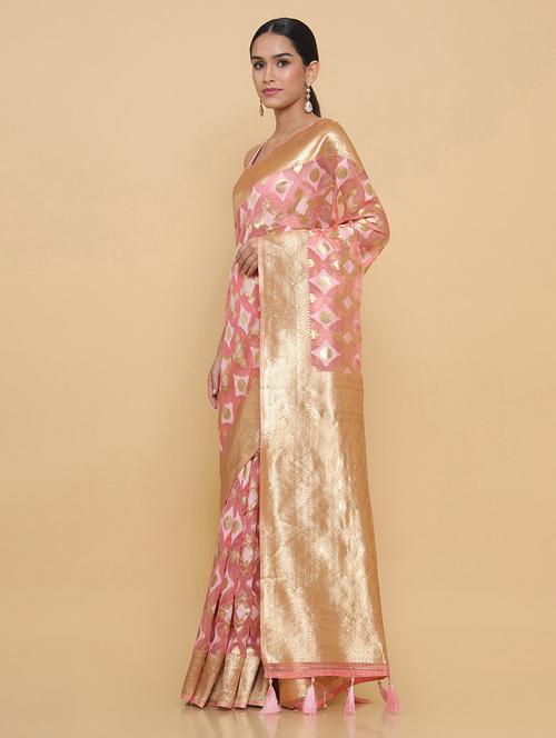 self design jamdani saree with blouse - 18932779 - Very Small Image - 1