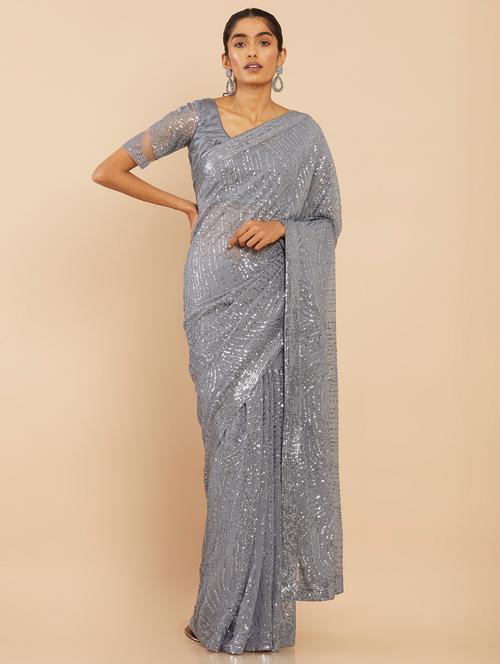 women's embellished saree with blouse - 18933275 - Very Small Image - 1