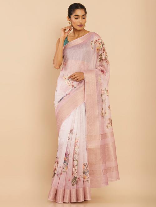 women's floral pink colored saree - 18933349 - Very Small Image - 1
