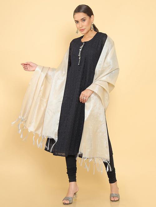 beige chanderi dupatta - 18935253 - Very Small Image - 1
