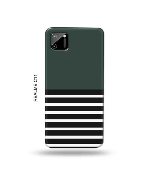 tweakymod designer printed hard case | blue and black strips back cover compatible with realme c11 - 18938662 - Very Small Image - 1
