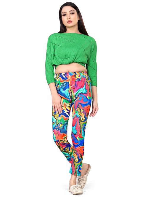 mid rise printed leggings - 18940201 - Very Small Image - 1