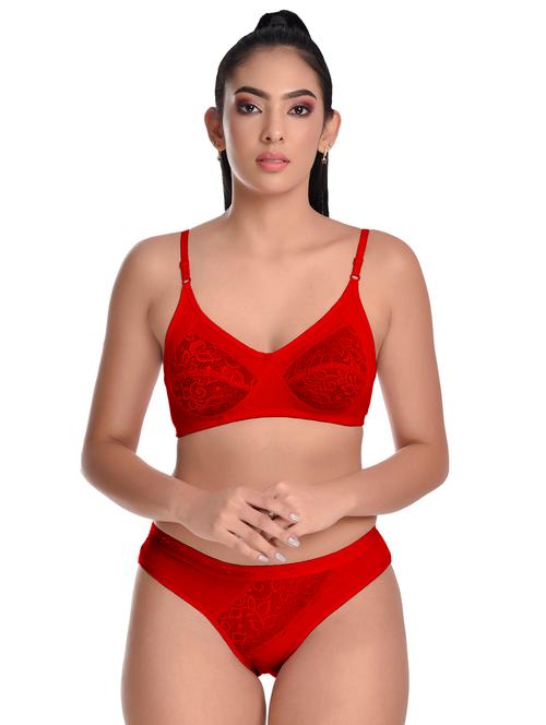 red bras and panty set - 18940239 - Very Small Image - 1