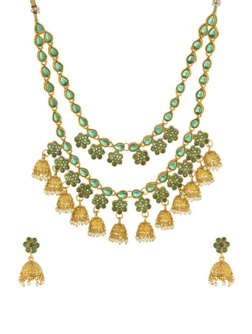 multi metal necklaces and earring set - 18948565 - Very Small Image - 1
