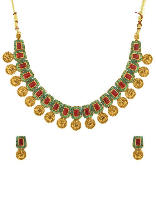 multi metal necklaces and earring set - 18948574 - Very Small Image - 1