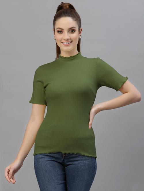 women's straight mock neck top - 18949425 - Very Small Image - 1