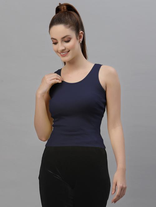 women's crop round neck top - 18949433 - Very Small Image - 1