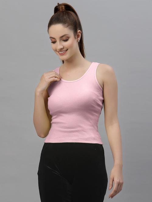 women's crop round neck top - 18949437 - Very Small Image - 1