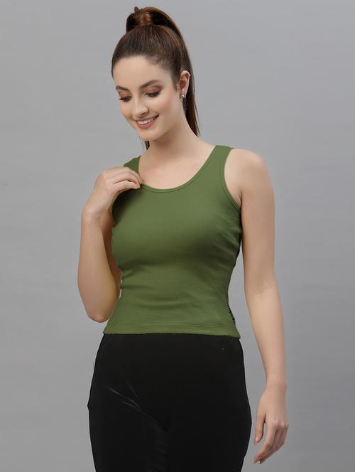 women's crop round neck top - 18949439 - Very Small Image - 1