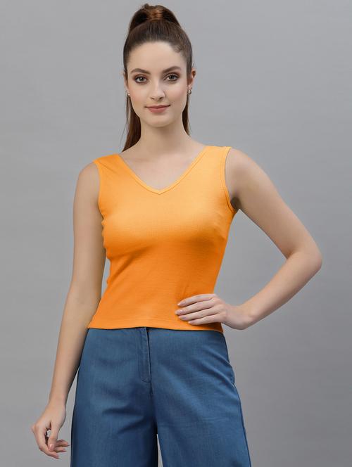 women's crop v neck top - 18949457 - Very Small Image - 1