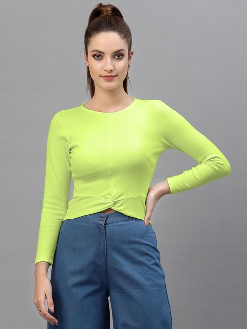 women's straight round neck top - 18949514 - Very Small Image - 1