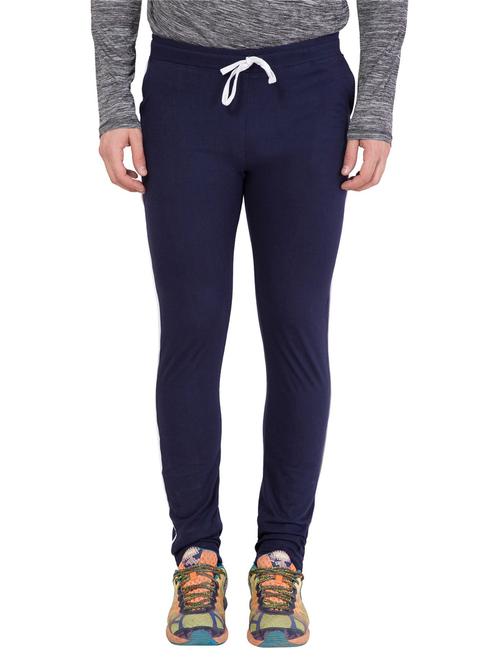 dark blue solid full length track pant - 18952139 - Very Small Image - 1