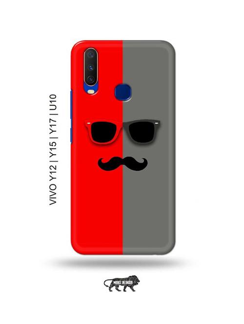 hipster red back cover compatible with vivo y12, vivo y15 (2019), vivo y17, vivo u10 - 18955489 - Very Small Image - 1