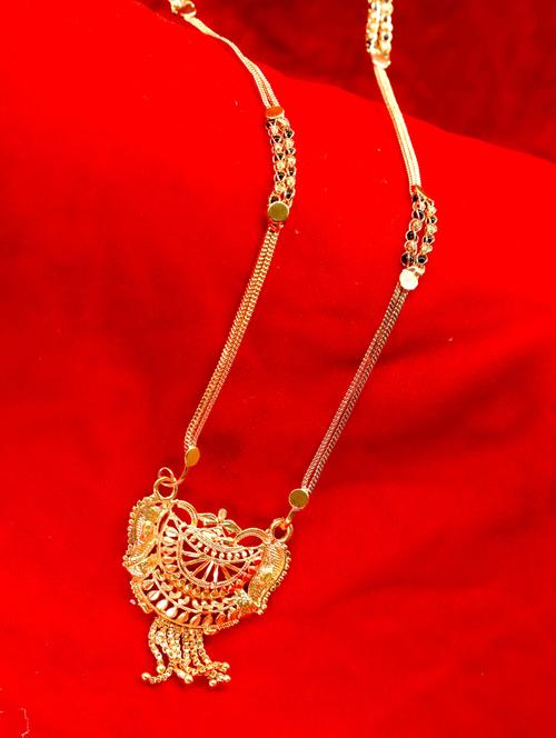 gold coloured metal mangalsutra - 18958143 - Very Small Image - 1