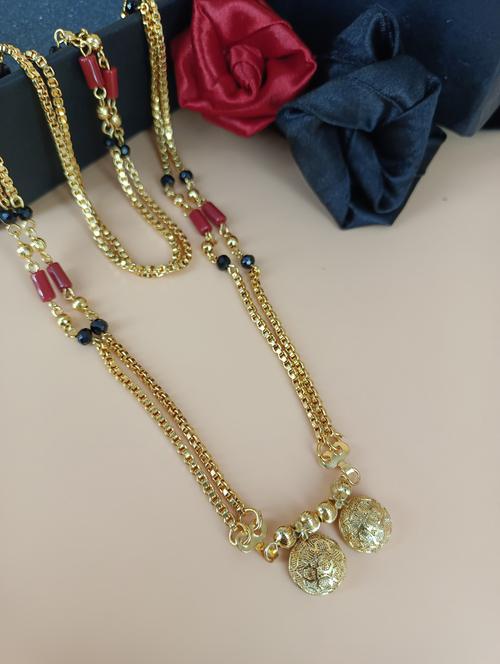 gold coloured metal mangalsutra - 18958150 - Very Small Image - 1