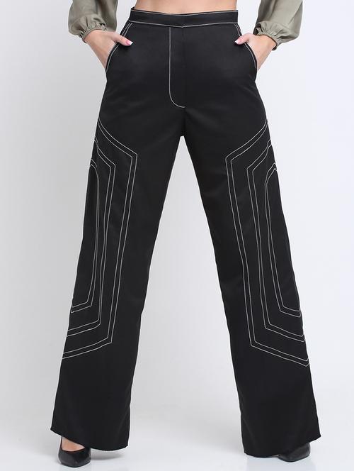 solid flat front wide leg trouser - 18958746 - Very Small Image - 1