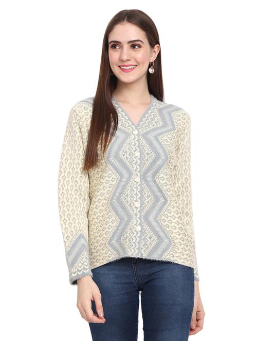 button up  wool cardigan - 18961425 - Very Small Image - 1