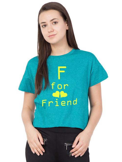 round neck printed crop tee - 18962174 - Very Small Image - 1