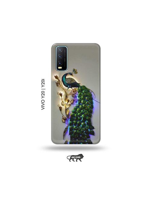 peacock back cover compatible with vivo y20, y20i, y20g, y20a, y12s, y12g - 18964318 - Very Small Image - 1