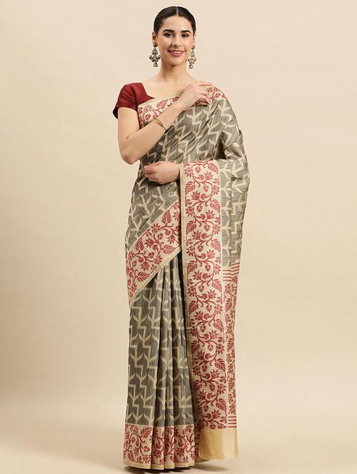 women's self design multi colored saree with blouse - 18968330 - Very Small Image - 1