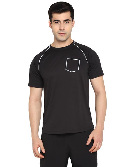 mens round neck chest printed t-shirt - 18968434 - Very Small Image - 1