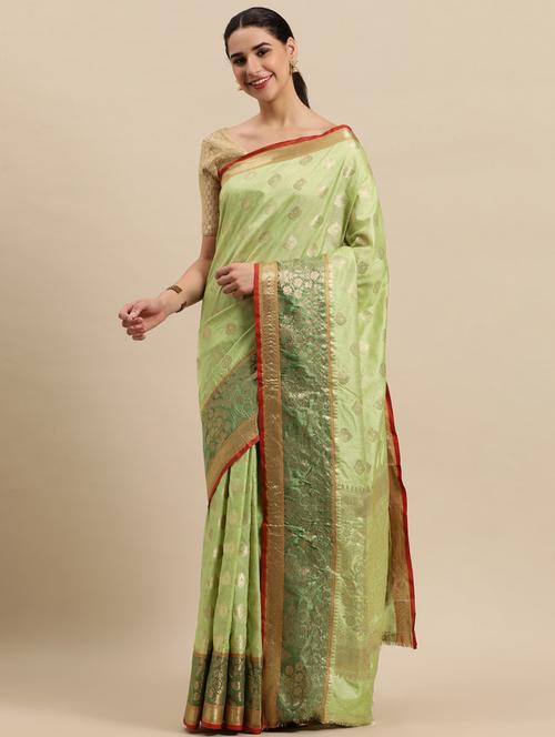 women's banarasi saree with blouse - 18969089 - Very Small Image - 1
