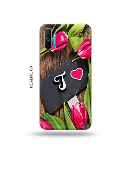 tweakymod designer printed hard case | flower letter t back cover compatible with realme c3 - 18976889 - Very Small Image - 1