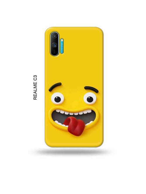 tweakymod designer printed hard case | wink face yellow back cover compatible with realme c3 - 18977082 - Very Small Image - 1
