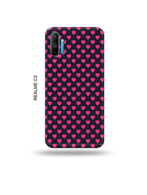 tweakymod designer printed hard case | pink hearts back cover compatible with realme c3 - 18977116 - Very Small Image - 1
