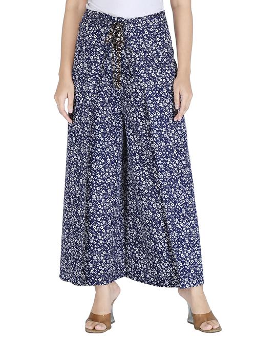 blue printed palazzo - 18984566 - Very Small Image - 1