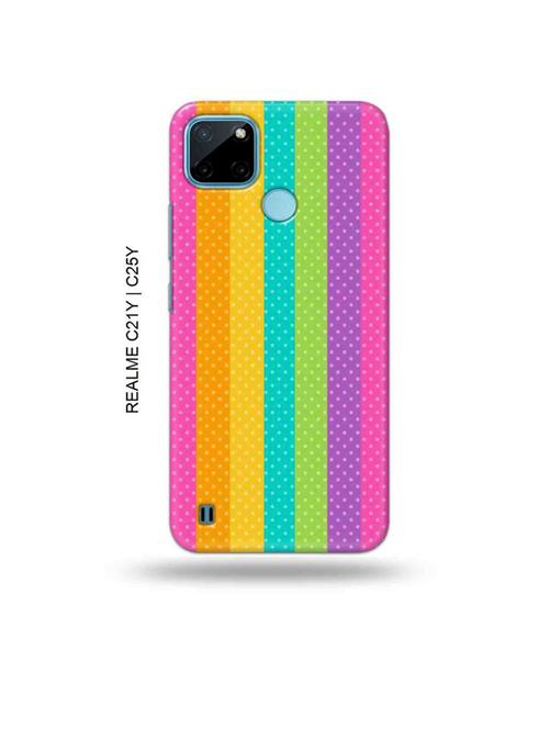 dotted rainbow back cover compatible with realme c21y, realme c25y - 18987462 - Very Small Image - 1