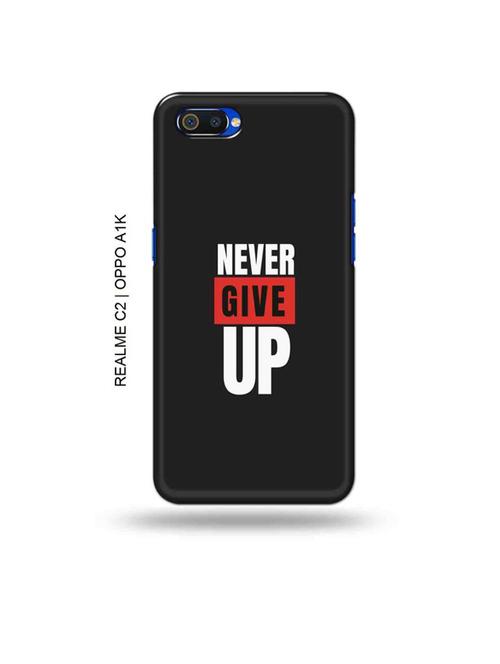 never give up back cover compatible with realme c2, oppo a1k - 18988378 - Very Small Image - 1