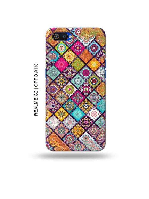 aztec mix back cover compatible with realme c2, oppo a1k - 18988379 - Very Small Image - 1