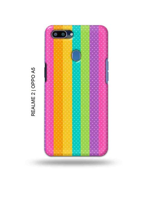 dotted rainbow back cover compatible with realme 2, oppo a5 - 18992898 - Very Small Image - 1
