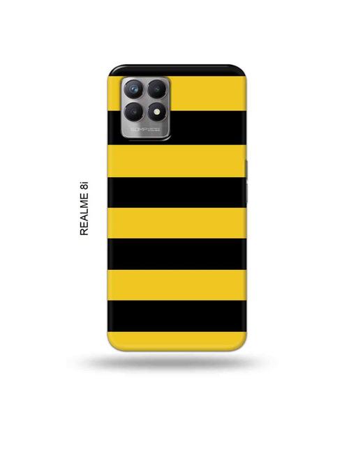 yellow strips back cover compatible with realme 8i, realme narzo 50 - 18995925 - Very Small Image - 1
