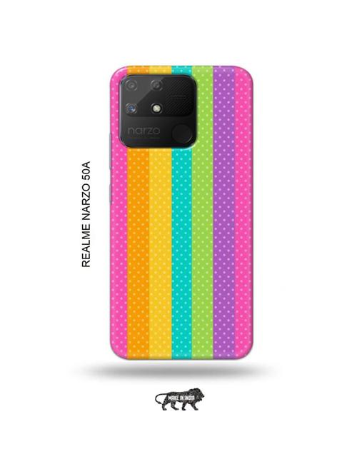 dotted rainbow back cover compatible with realme narzo 50a - 18999640 - Very Small Image - 1
