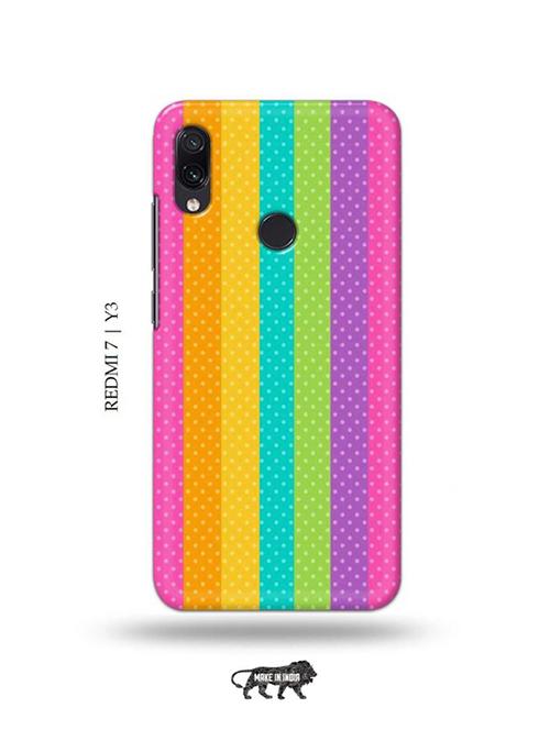dotted rainbow back cover compatible with redmi 7, redmi y3 - 19001143 - Very Small Image - 1